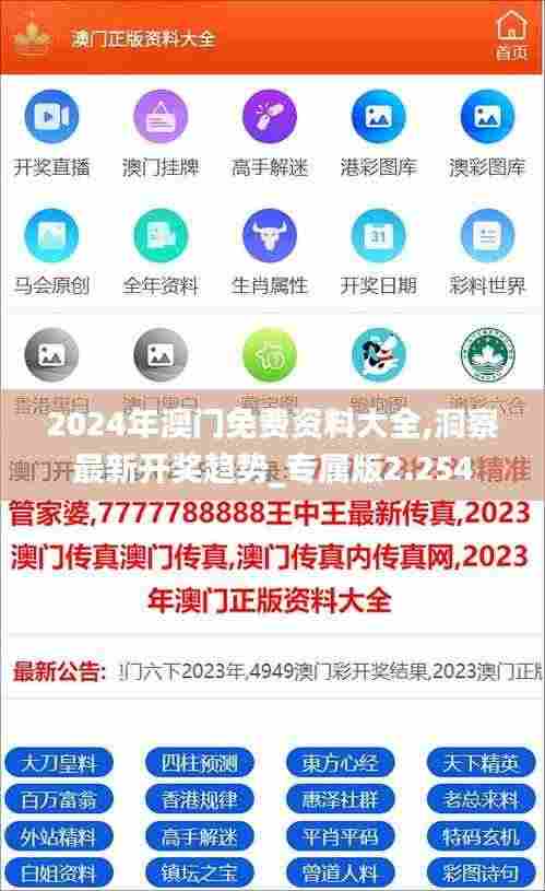 2024年澳门免费资料大全,洞察最新开奖趋势_专属版2.254
