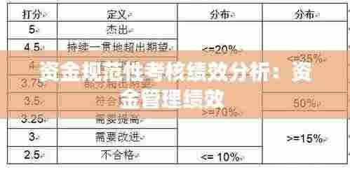 资金规范性考核绩效分析:资金管理绩效