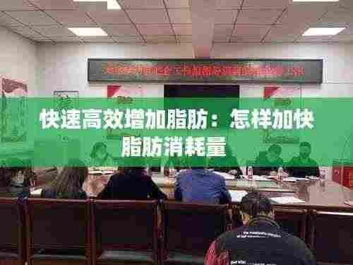 快速高效增加脂肪：怎样加快脂肪消耗量 