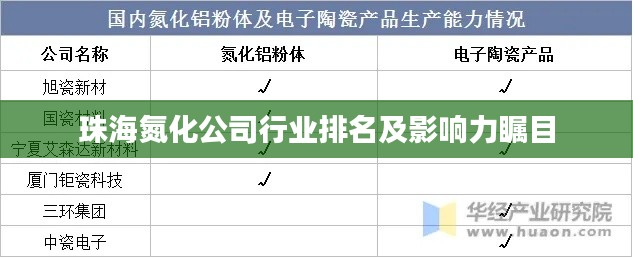 珠海氮化公司行业排名及影响力瞩目