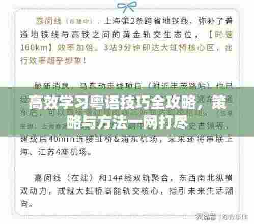 高效学习粤语技巧全攻略,策略与方法一网打尽